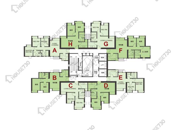 海柏花園 平面圖 海柏花園 4座 1-3,5-13,15-23,25-28,29樓 樓層平面圖 - House730