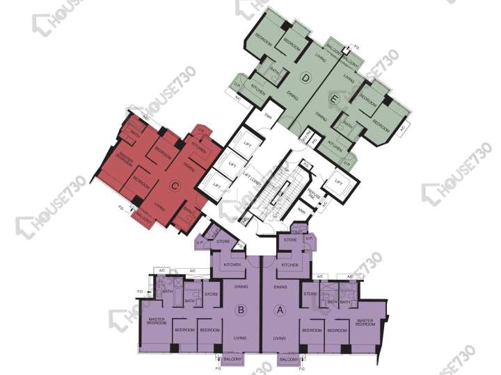 天晉 平面圖 天晉 天晉 7座 6-12,15-23,25-28,29樓 樓層平面圖 - House730
