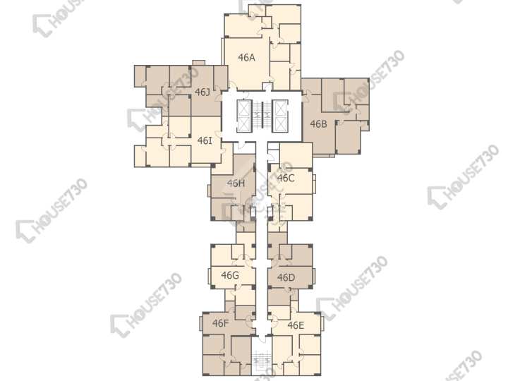 美孚新邨 平面圖 美孚新邨 6期 蘭秀道46號 4-19樓 樓層平面圖 - House730