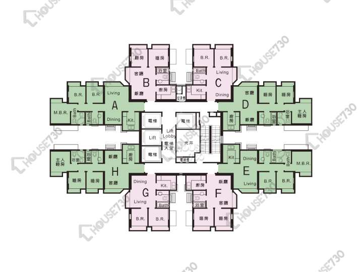 新都城 平面圖 新都城 2期 2座 2-38樓 樓層平面圖 - House730