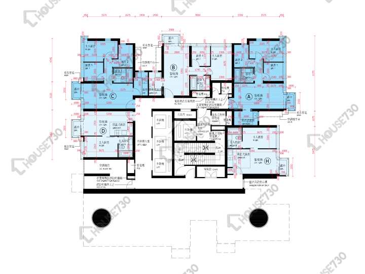 啟德1號 平面圖 啟德1號 I 大廈第2座 5-6樓 樓層平面圖 - House730