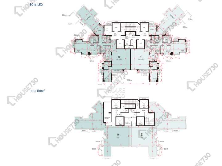 環宇海灣 平面圖 環宇海灣 7座 50樓 樓層平面圖 - House730