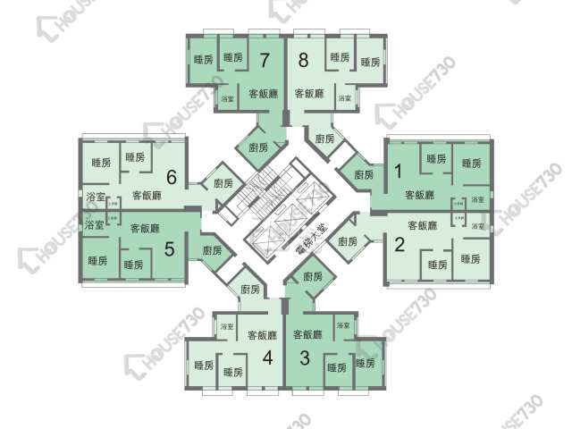 兆康苑 平面圖 兆康苑 兆俊閣 (C座) 1-29樓 樓層平面圖 - House730