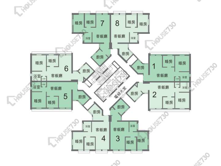 兆康苑 平面圖 兆康苑 兆俊閣 (C座) 1-29樓 樓層平面圖 - House730