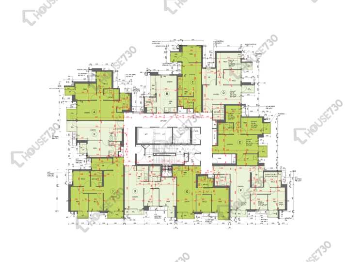 朗屏8號 平面圖 朗屏8號 2座 2-3,5-12,15-22,23樓 樓層平面圖 - House730