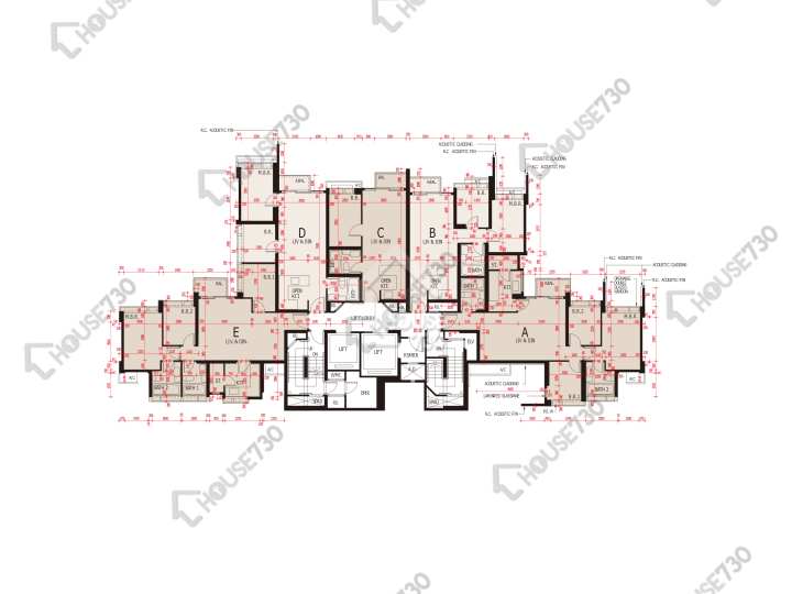 海之戀 平面圖 海之戀 3期 7座 52樓 樓層平面圖 - House730