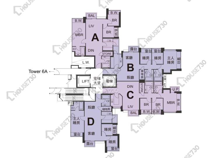 天宇海 平面圖 天宇海 6B座 6-12,15-23,25-28,29樓 樓層平面圖 - House730