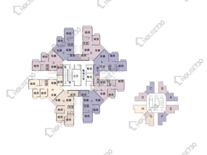 碧湖花園 平面圖 碧湖花園 7座 2-3,5-12,15-22,23樓 樓層平面圖 - House730
