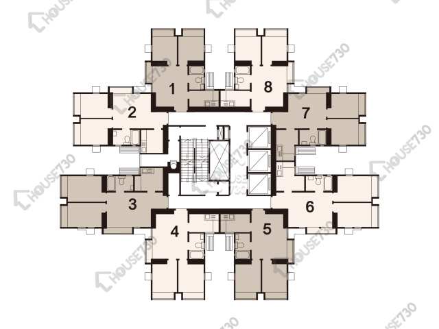 豐景園 平面圖 豐景園 1座 3-34樓 樓層平面圖 - House730