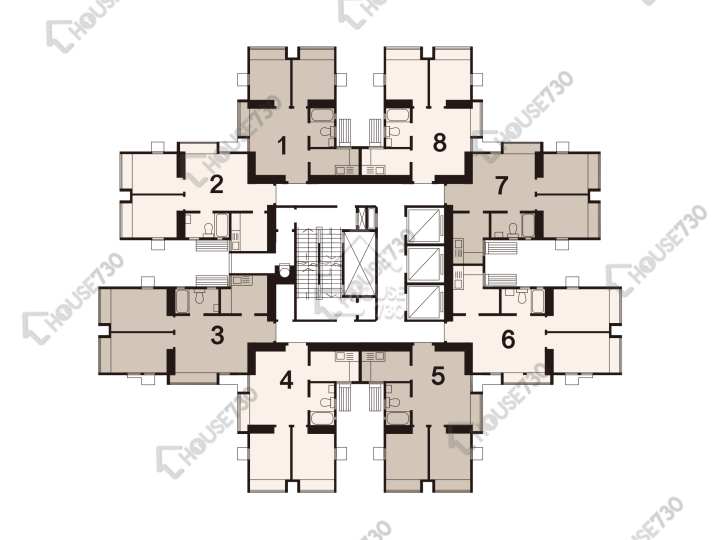 豐景園 平面圖 豐景園 1座 3-34樓 樓層平面圖 - House730