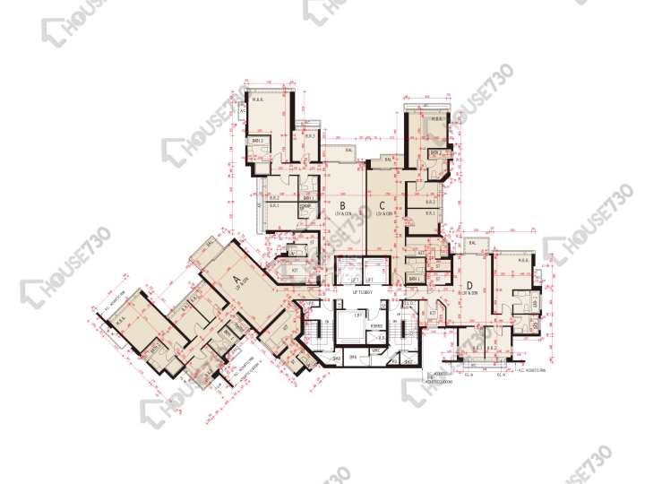海之戀 平面圖 海之戀 3期A 海之戀.愛炫美 1座 52樓 樓層平面圖 - House730