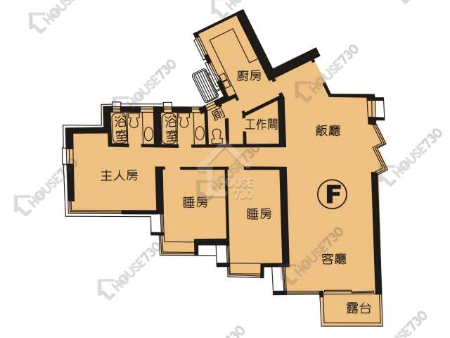 Fo Tan ROYAL ASCOT Middle Floor Unit Floor Plan 1期-1座-高層/中層/低層-F室 House730-6989907