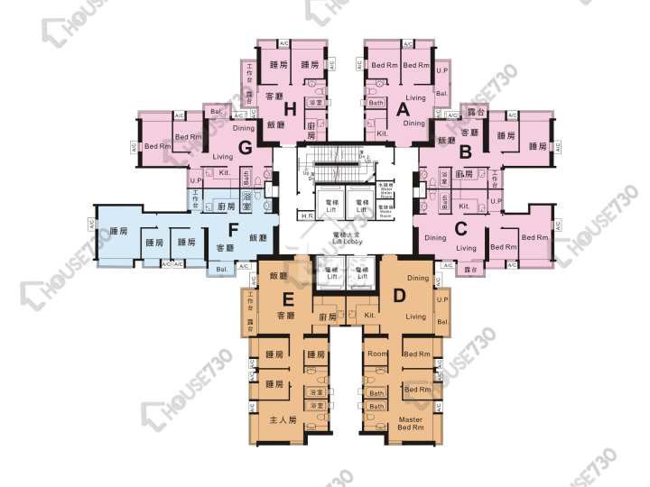 御皇庭 平面圖 御皇庭 3座 3,5-13,15-23,25-28,29樓 樓層平面圖 - House730
