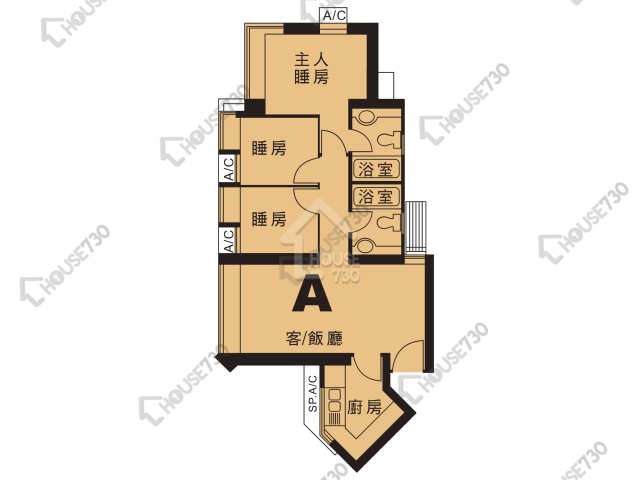 Tiu Keng Leng OCEAN SHORES Unit Floor Plan PHASE 1-TOWER 5-upper floor/middle floor/lower floor-FLAT A House730-7243664