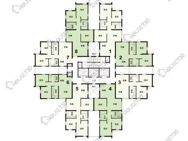 綠楊新邨 平面圖 綠楊新邨 A座 1-30樓 樓層平面圖 - House730