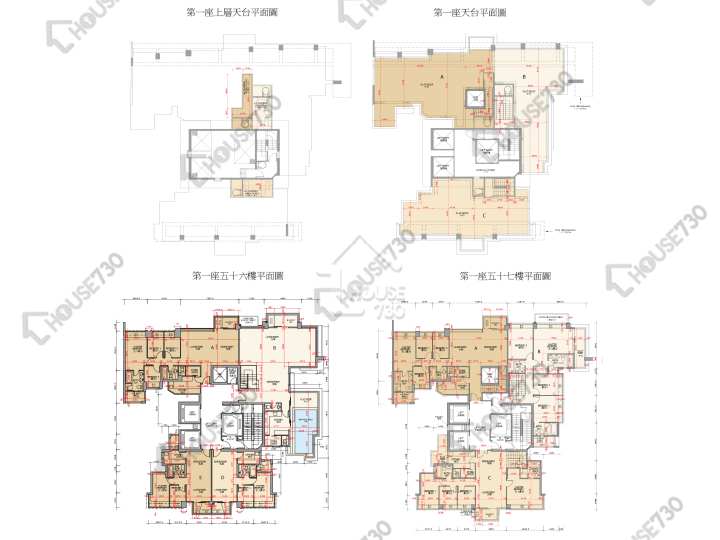 御龍山 平面圖 御龍山 1座 56-57樓 樓層平面圖 - House730
