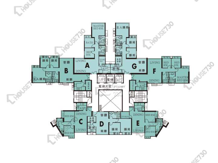 翠擁華庭 平面圖 翠擁華庭 8座 3,5-12,15-23,25-33,35樓 樓層平面圖 - House730