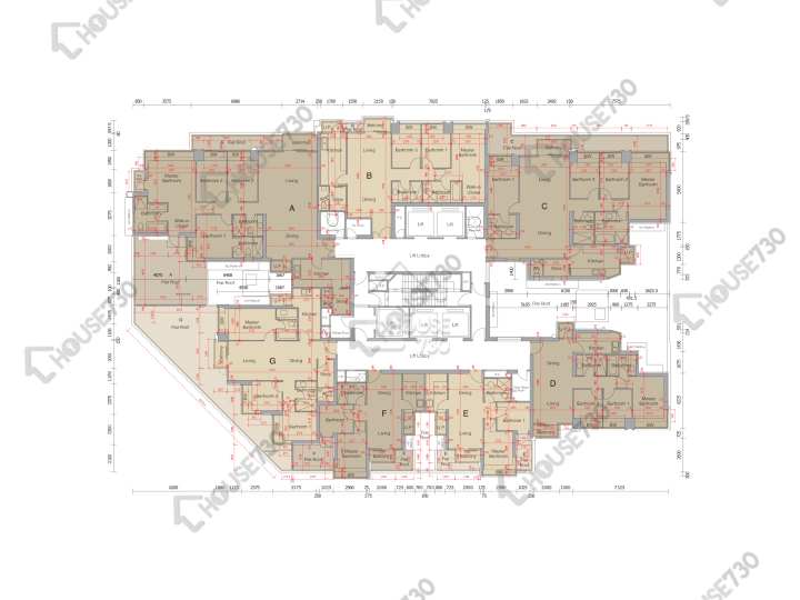 溱岸8號 平面圖 溱岸8號 2座 5樓 樓層平面圖 - House730