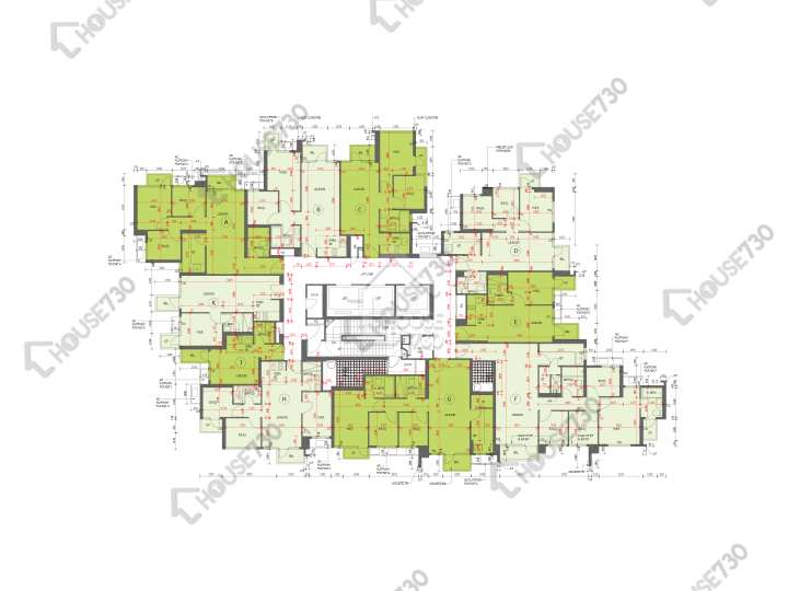 朗屏8號 平面圖 朗屏8號 5座 2-3,6-8,9樓 樓層平面圖 - House730