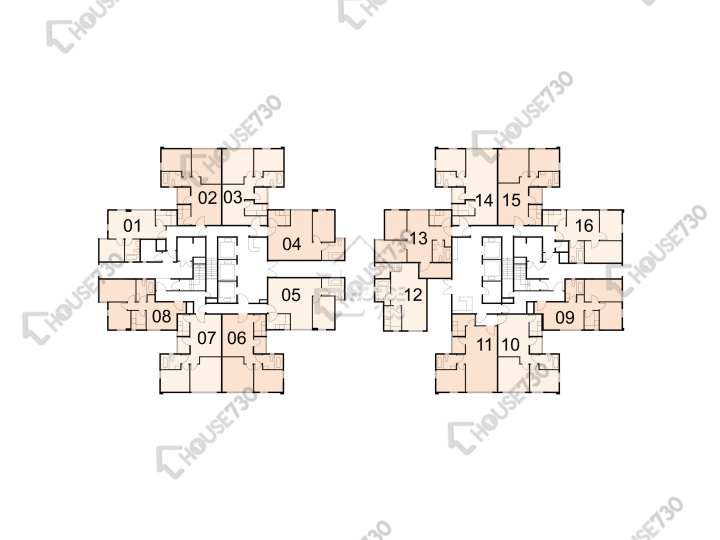 德福花園 平面圖 德福花園 R座 1樓 樓層平面圖 - House730