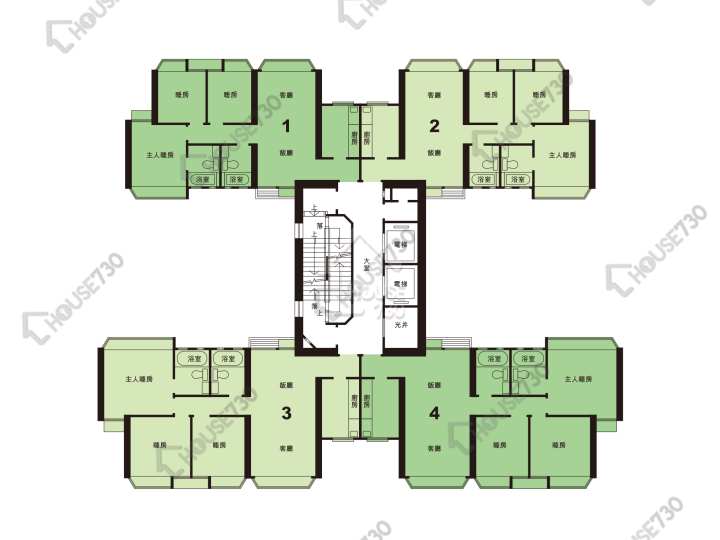 翠林花園 平面圖 翠林花園 D座 1-30樓 樓層平面圖 - House730