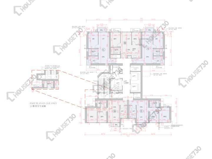 全．城匯 平面圖 全．城匯 6座 6-12,15-20,21樓 樓層平面圖 - House730