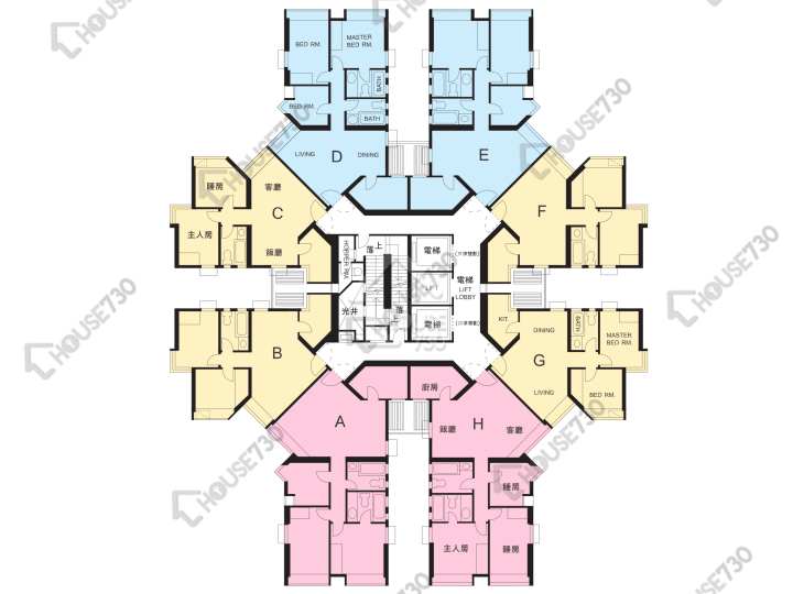 麗港城 平面圖 麗港城 4期 18座 1-25樓 樓層平面圖 - House730