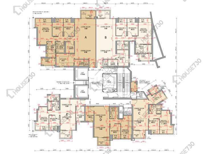 御龍山 平面圖 御龍山 11座 51-52,55-56,57樓 樓層平面圖 - House730