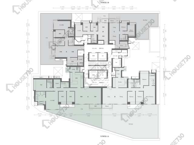 譽．港灣 平面圖 譽．港灣 1A座 6樓 樓層平面圖 - House730