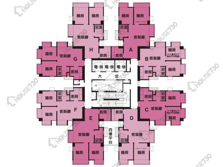 大埔中心 平面圖 大埔中心 4期 6座 4-25樓 樓層平面圖 - House730