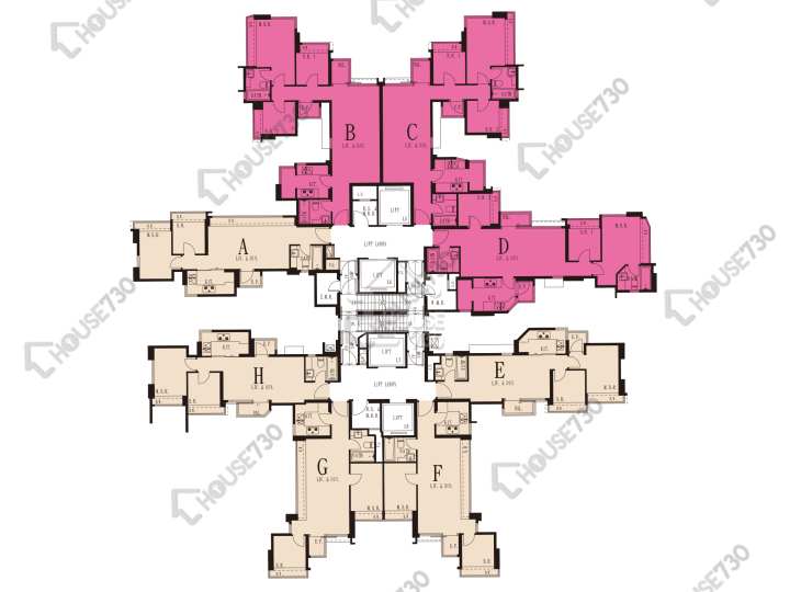峻瀅 平面圖 峻瀅 II 2座 5-12,15-23,25-33,35-41,42樓 樓層平面圖 - House730