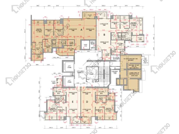 御龍山 平面圖 御龍山 1座 55樓 樓層平面圖 - House730