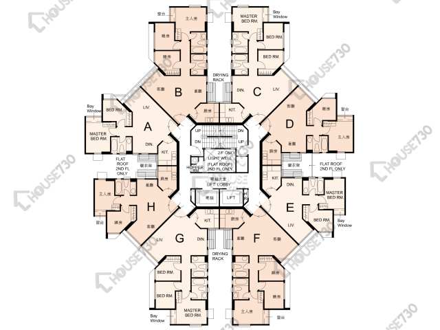 黃埔花園 平面圖 黃埔花園 11期 紫荊苑 10座 2-15樓 樓層平面圖 - House730