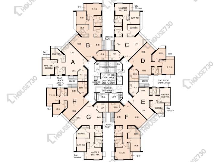 黃埔花園 平面圖 黃埔花園 11期 紫荊苑 10座 2-15樓 樓層平面圖 - House730