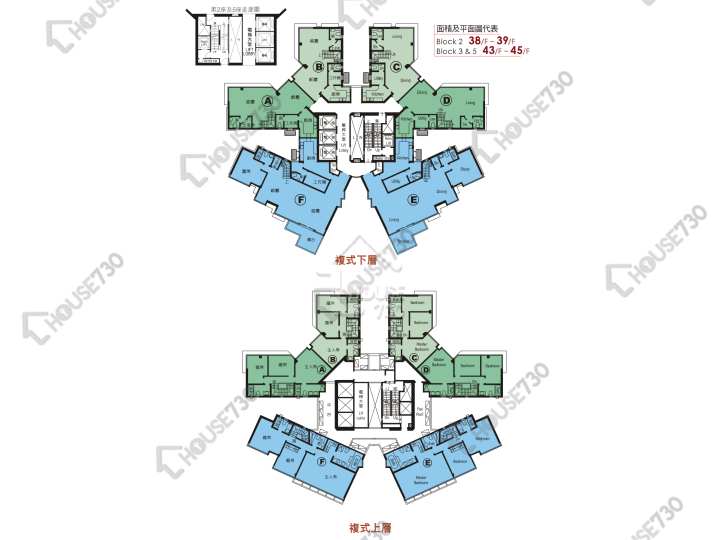 骏景园 平面图 骏景园 1期 2座 38楼 楼层平面图 - House730