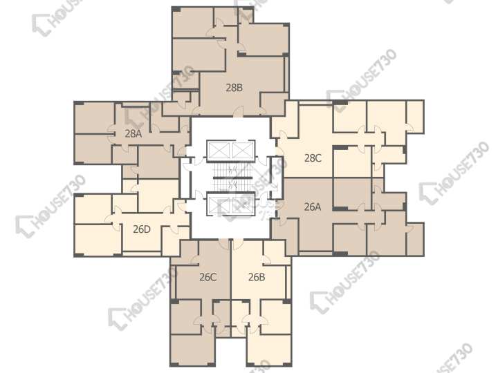 美孚新邨 平面圖 美孚新邨 6期 蘭秀道26-28號 1-20樓 樓層平面圖 - House730