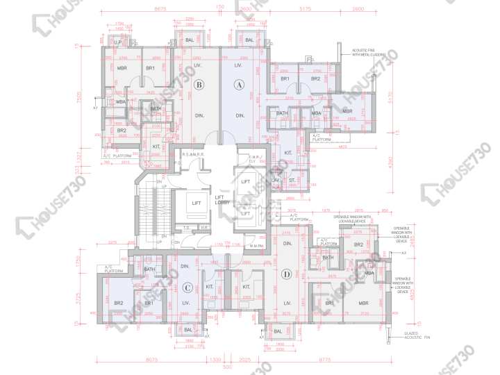 全．城匯 平面圖 全．城匯 5座 41-43,45-47,48樓 樓層平面圖 - House730