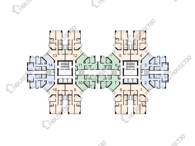 康怡花園 平面圖 康怡花園 A座 (1-8室) 2-30樓 樓層平面圖 - House730