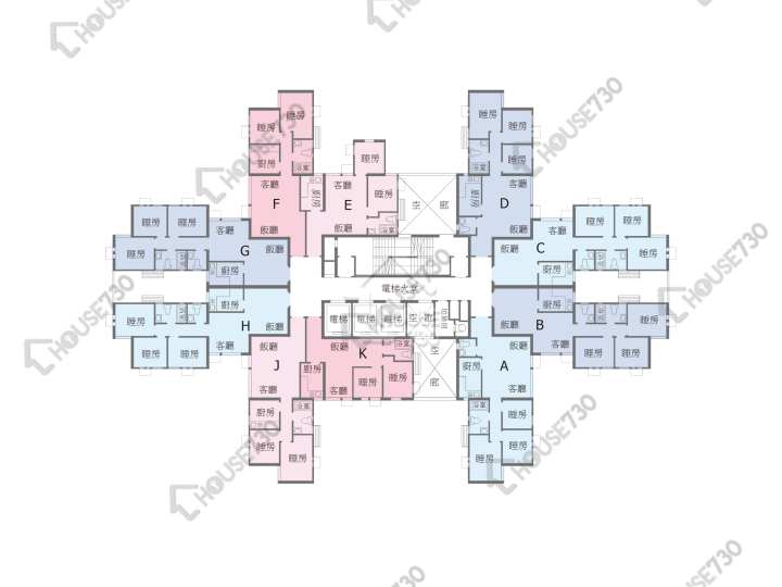 富健花園 平面圖 富健花園 4座 1-28樓 樓層平面圖 - House730