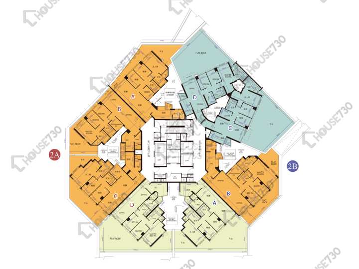 天晉 平面圖 天晉 II 2A座 5樓 樓層平面圖 - House730