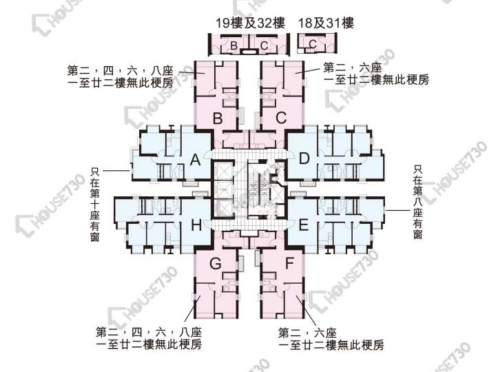 新屯門中心 平面圖 新屯門中心 10座 1-43樓 樓層平面圖 - House730