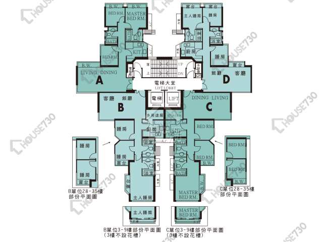 翠擁華庭 平面圖 翠擁華庭 10座 3,5-12,15-23,25-33,35樓 樓層平面圖 - House730