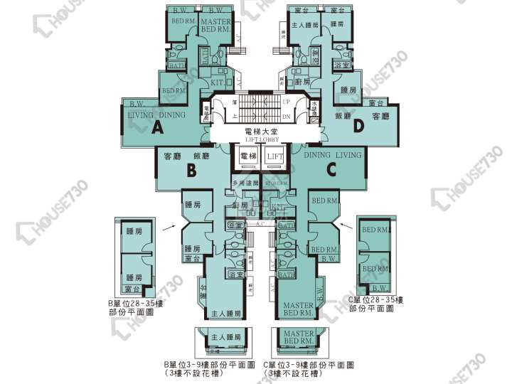 翠擁華庭 平面圖 翠擁華庭 10座 3,5-12,15-23,25-33,35樓 樓層平面圖 - House730