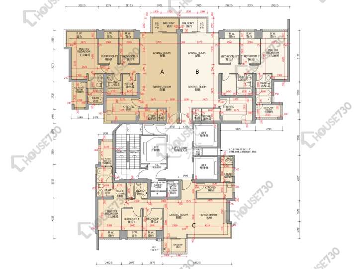御龍山 平面圖 御龍山 7座 6-12樓 樓層平面圖 - House730