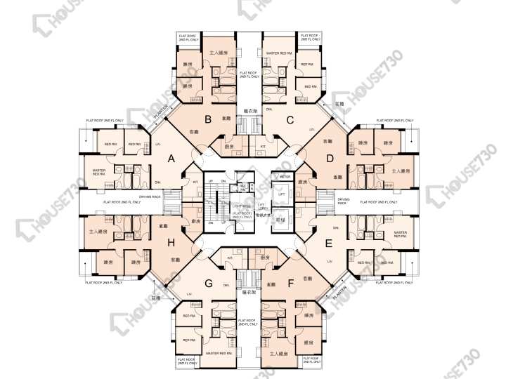 黃埔花園 平面圖 黃埔花園 4期 棕櫚苑 2座 2-15樓 樓層平面圖 - House730