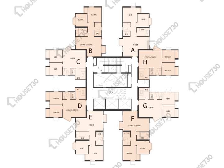 美景花園 平面圖 美景花園 7座 1-32樓 樓層平面圖 - House730