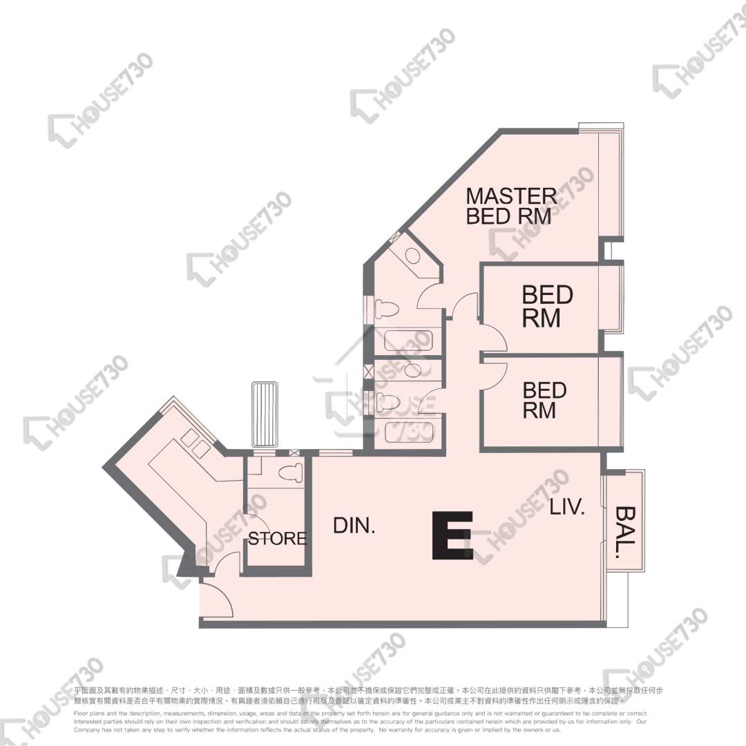 九龍站 擎天半島 中層 單位平面圖 2期-2座-高層/中層/低層-E室 House730-6285602