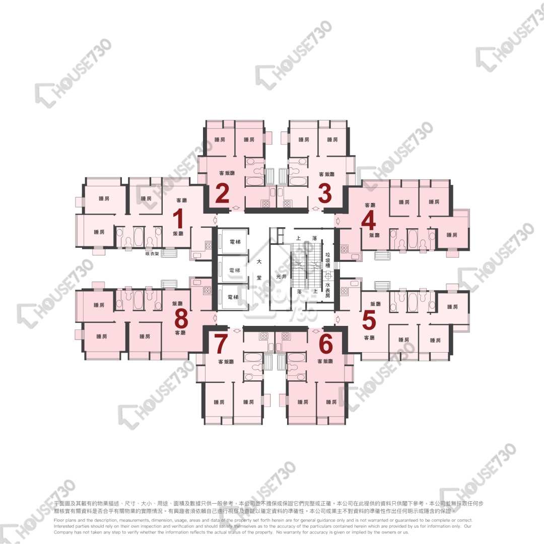 Ma On Shan SUNSHINE CITY Upper Floor Floor Plan 4期-F座-高層/中層/低層 House730-6755017