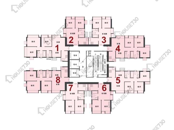 新港城 平面圖 新港城 4期 F座 5-43樓 樓層平面圖 - House730