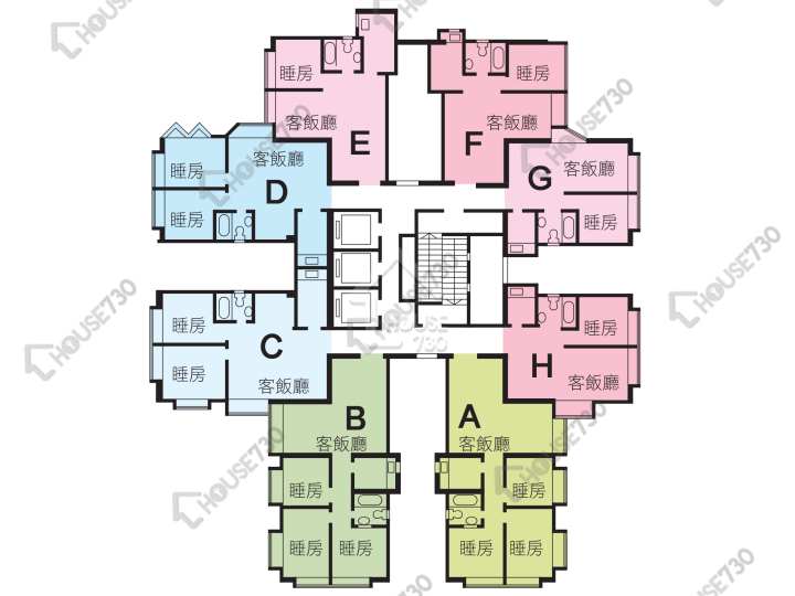 好運中心 平面圖 好運中心 柏林閣 (C2座) 1-22樓 樓層平面圖 - House730